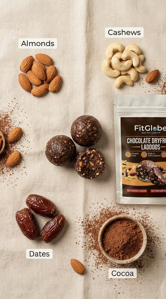 Fit Globe Chocolate Dates Laddu | 100% No Added Sugar (100g Trial Pack)